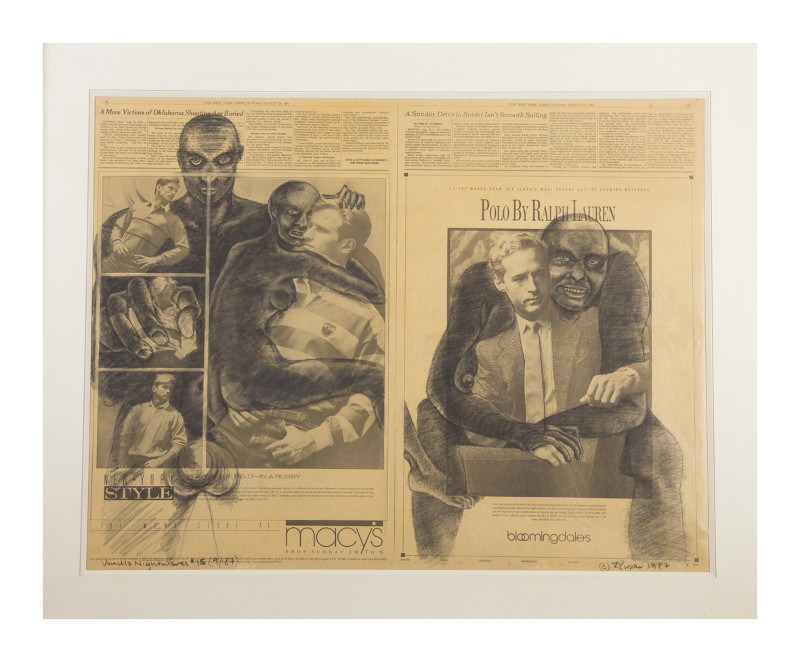 Ladies by ladies : Adrian Piper	Vanilla Nightmares, Série	1987, Dessins au charbon, New York Times, 61 x 71 cm